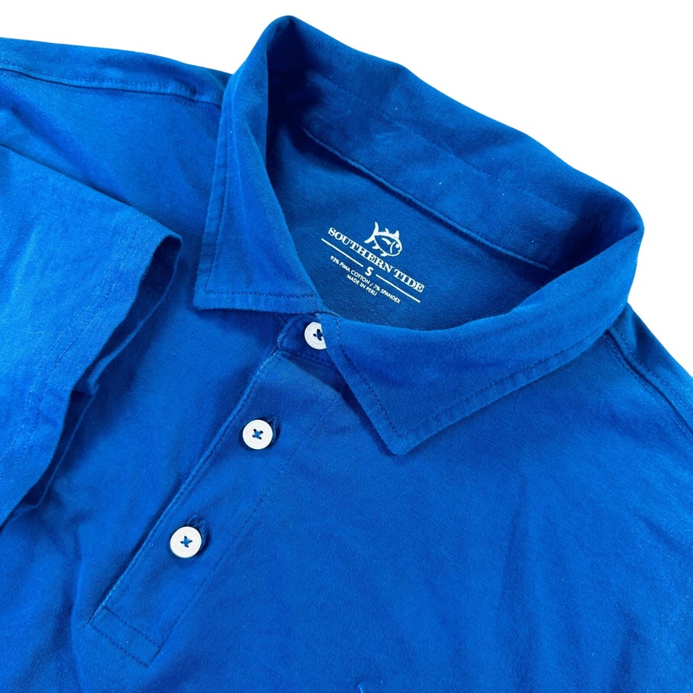 Southern Tide Skipjack Polo Shirt Men's S Blue Pima Cotton Stretch Golf Outdoors
